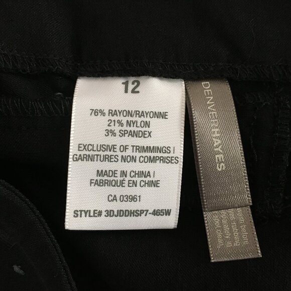 [Denver Hayes] Black False Pocket Dress Capris | 12 | Great - Picture 13 of 14